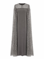 EMBELLISHED CAPE COLUMN GOWN