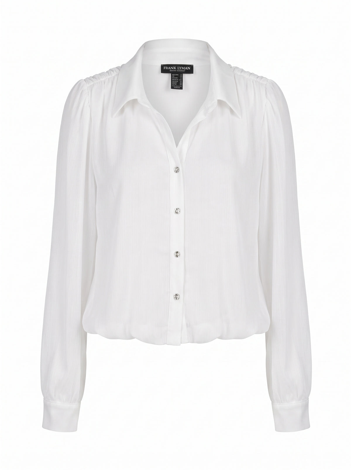 CRYSTAL BUTTON BLOUSON SHIRT