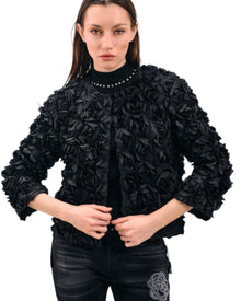 3D FLORAL TEXTURED BOLERO