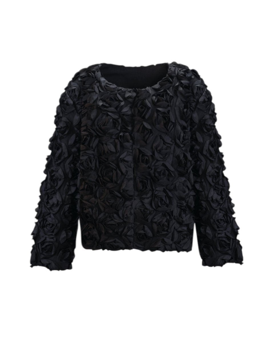 3D FLORAL TEXTURED BOLERO