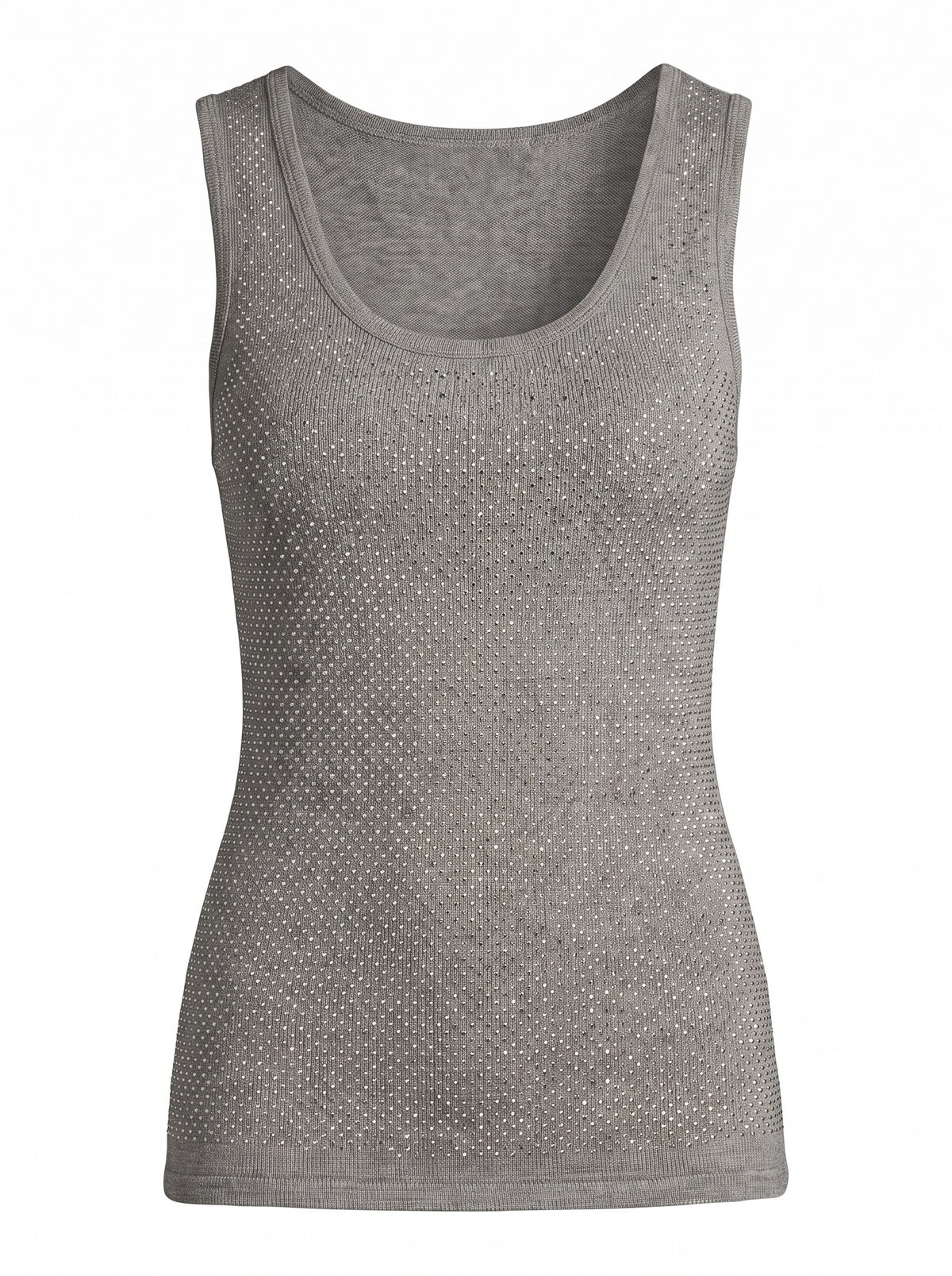 CRYSTAL DOT SCOOP-NECK KNIT TANK