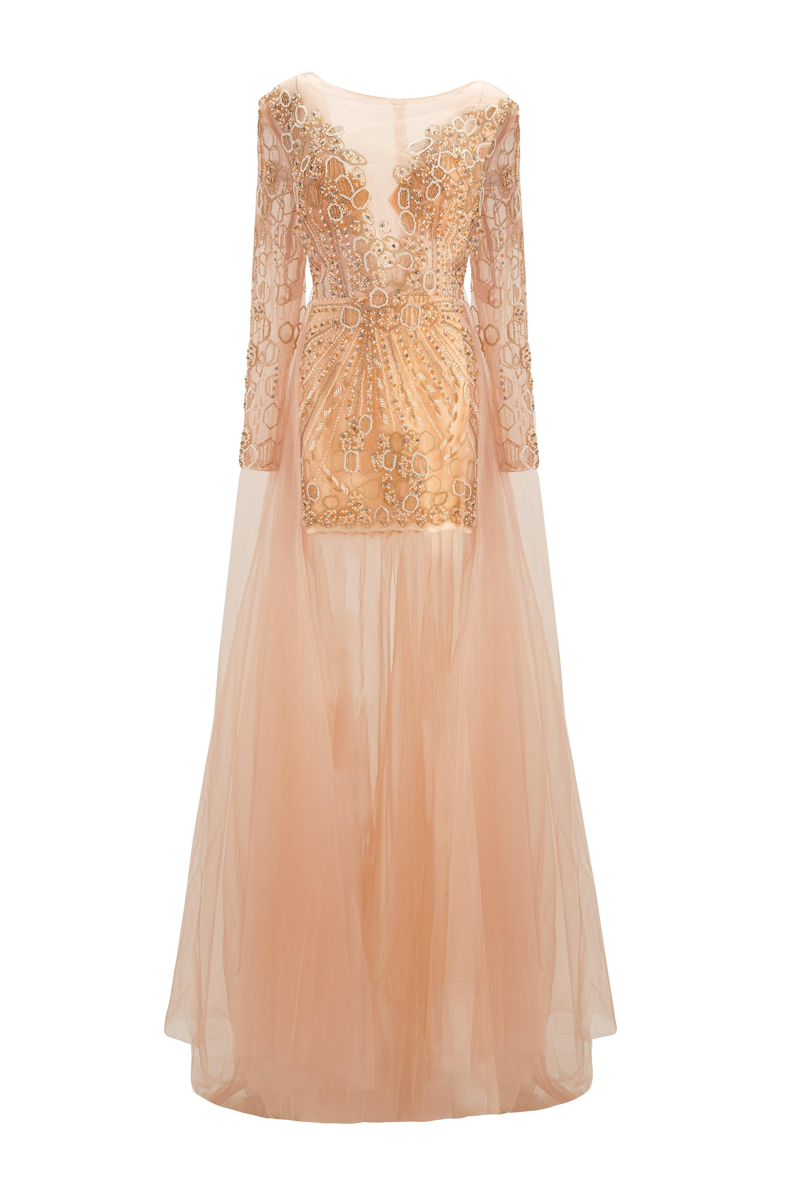 EMBELLISHED TULLE GOWN