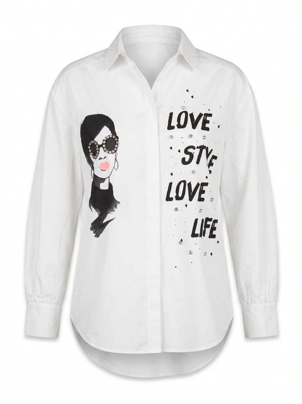 CRYSTAL PRINT POPLIN SHIRT