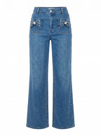 BOW DETAIL WIDE LEG JEANS