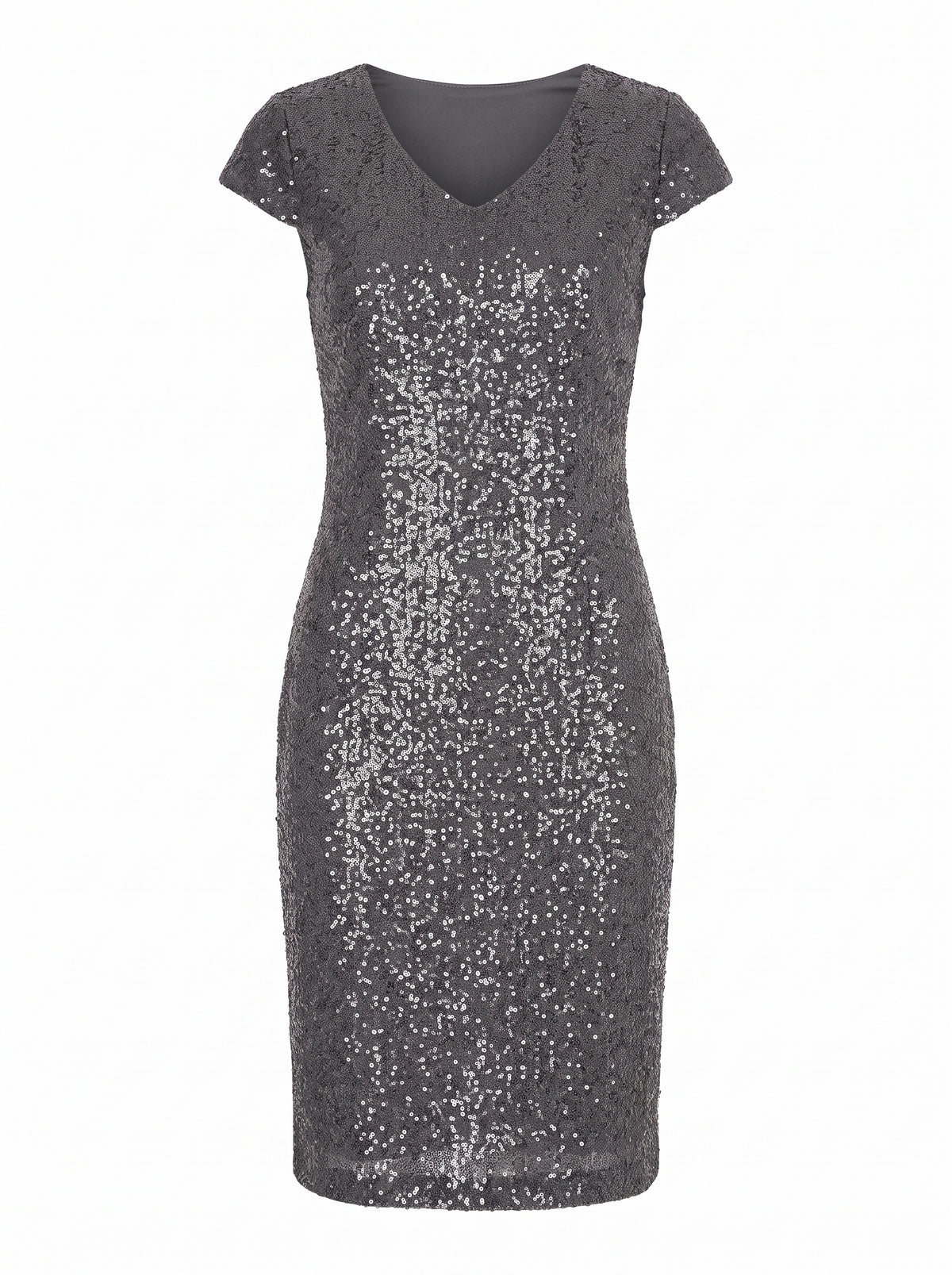 SEQUIN CAP-SLEEVE SHEATH DRESS