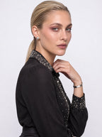 CRYSTAL PLACKET FITTED SHIRT