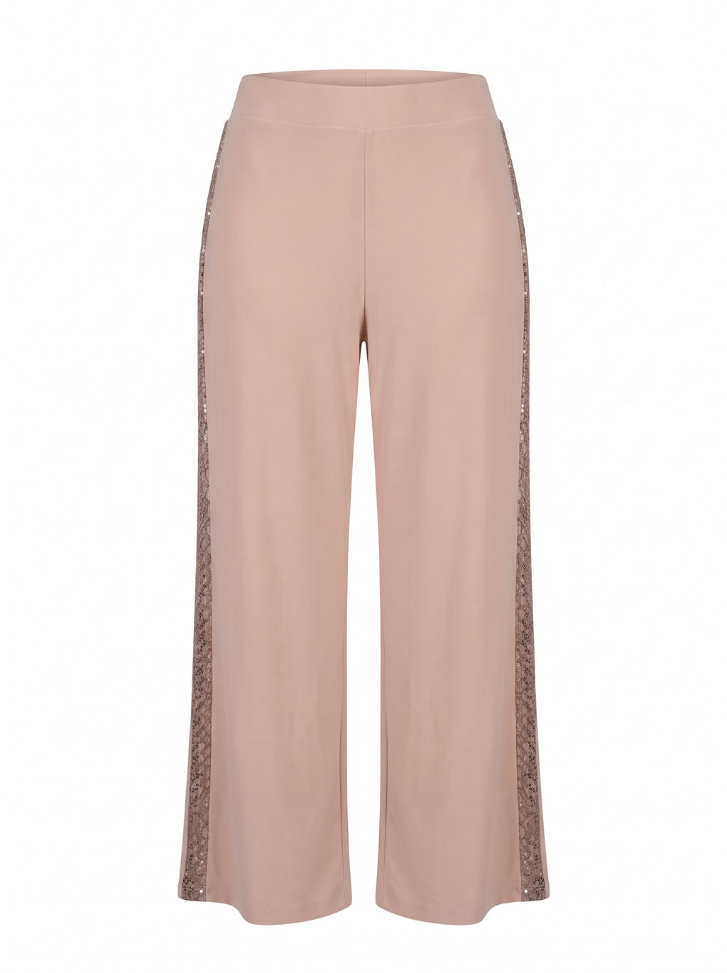 SEQUIN SIDE-PANEL WIDE-LEG TROUSERS