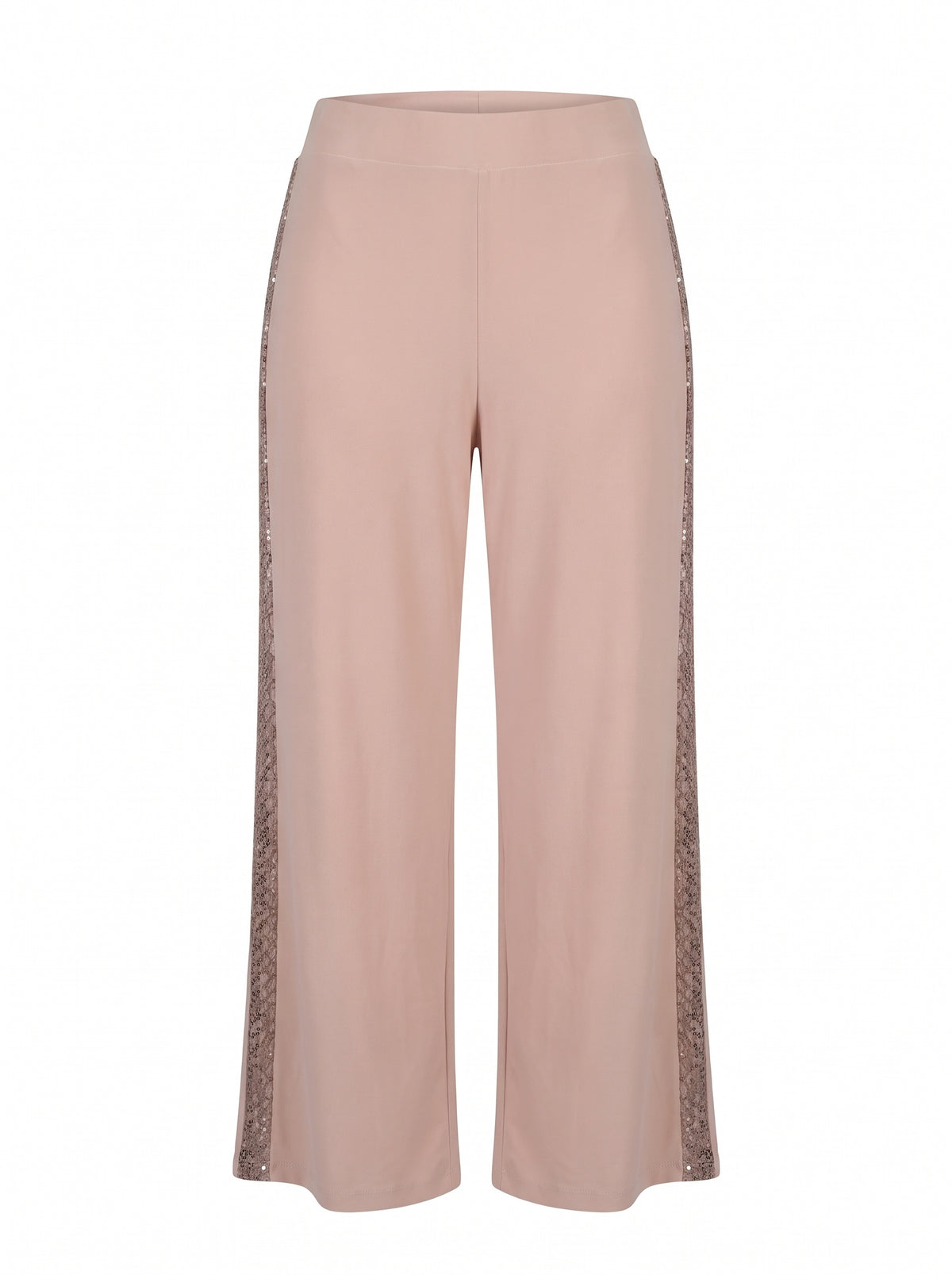 SEQUIN SIDE-PANEL WIDE-LEG TROUSERS