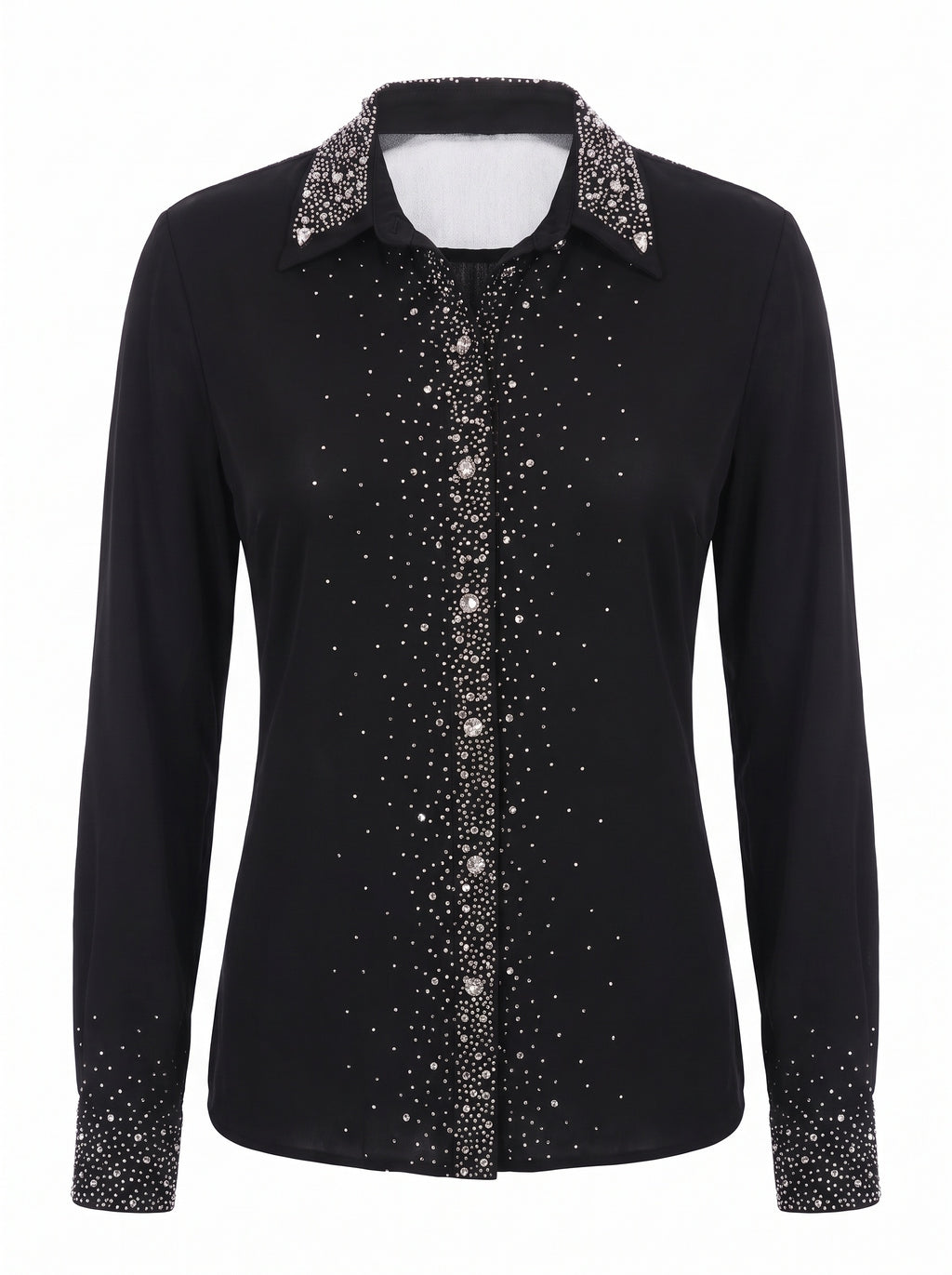 CRYSTAL PLACKET FITTED SHIRT