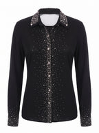 CRYSTAL PLACKET FITTED SHIRT