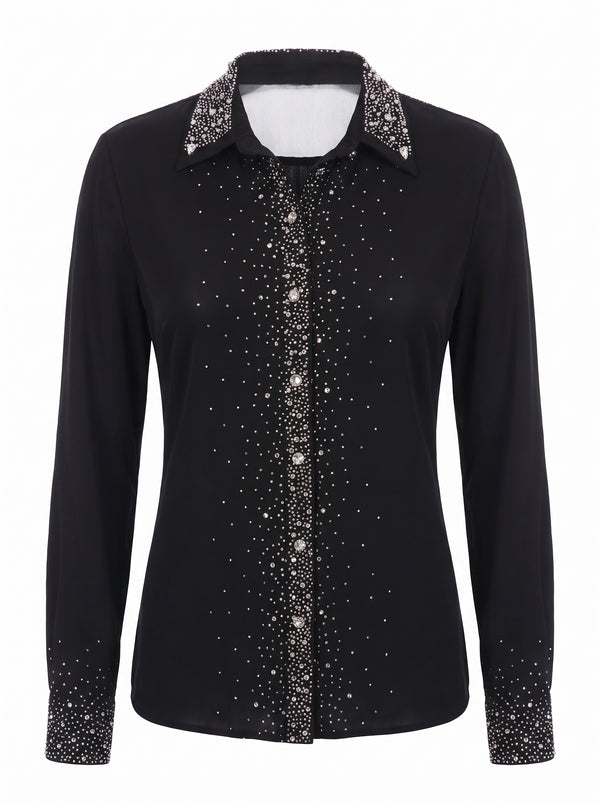 CRYSTAL PLACKET FITTED SHIRT