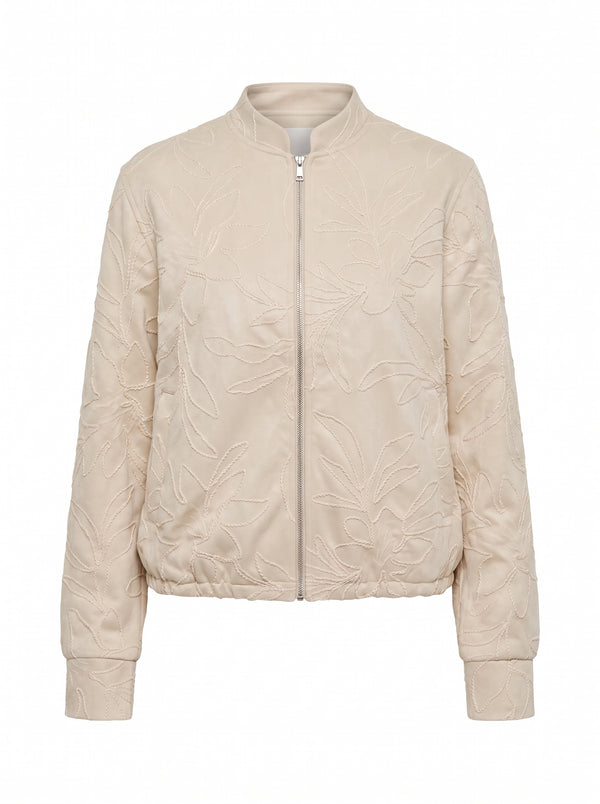 FLORAL EMBROIDERED BOMBER JACKET