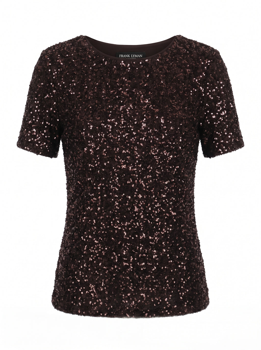 ALL-OVER SEQUIN CREW NECK TOP
