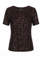 ALL-OVER SEQUIN CREW NECK TOP