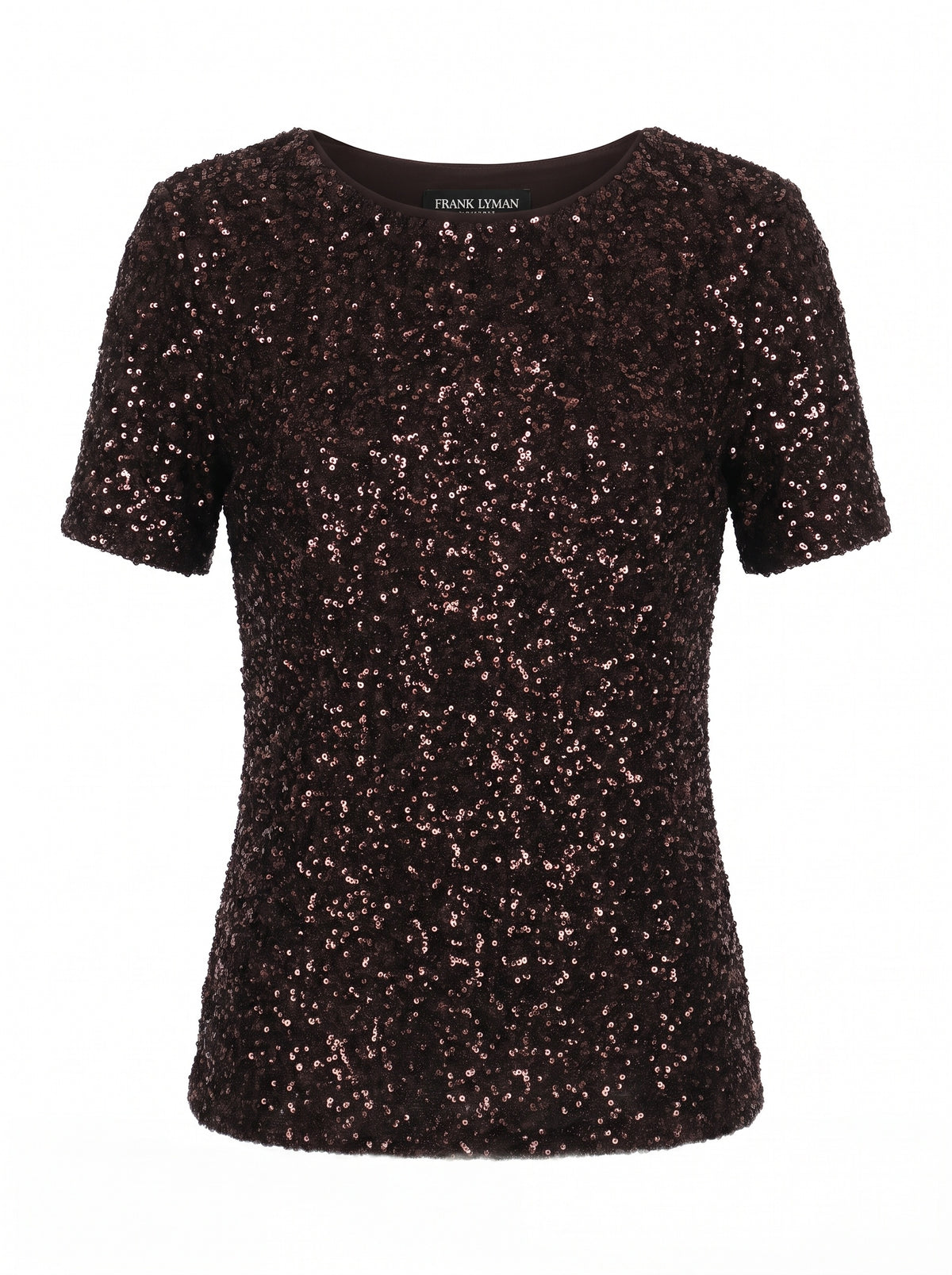 ALL-OVER SEQUIN CREW NECK TOP