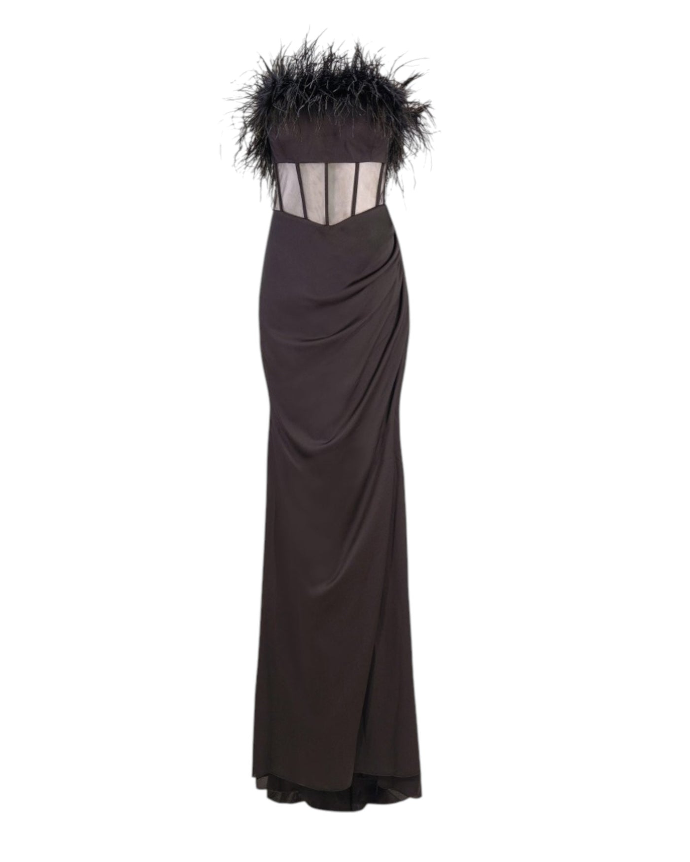 FEATHER CORSET GOWN