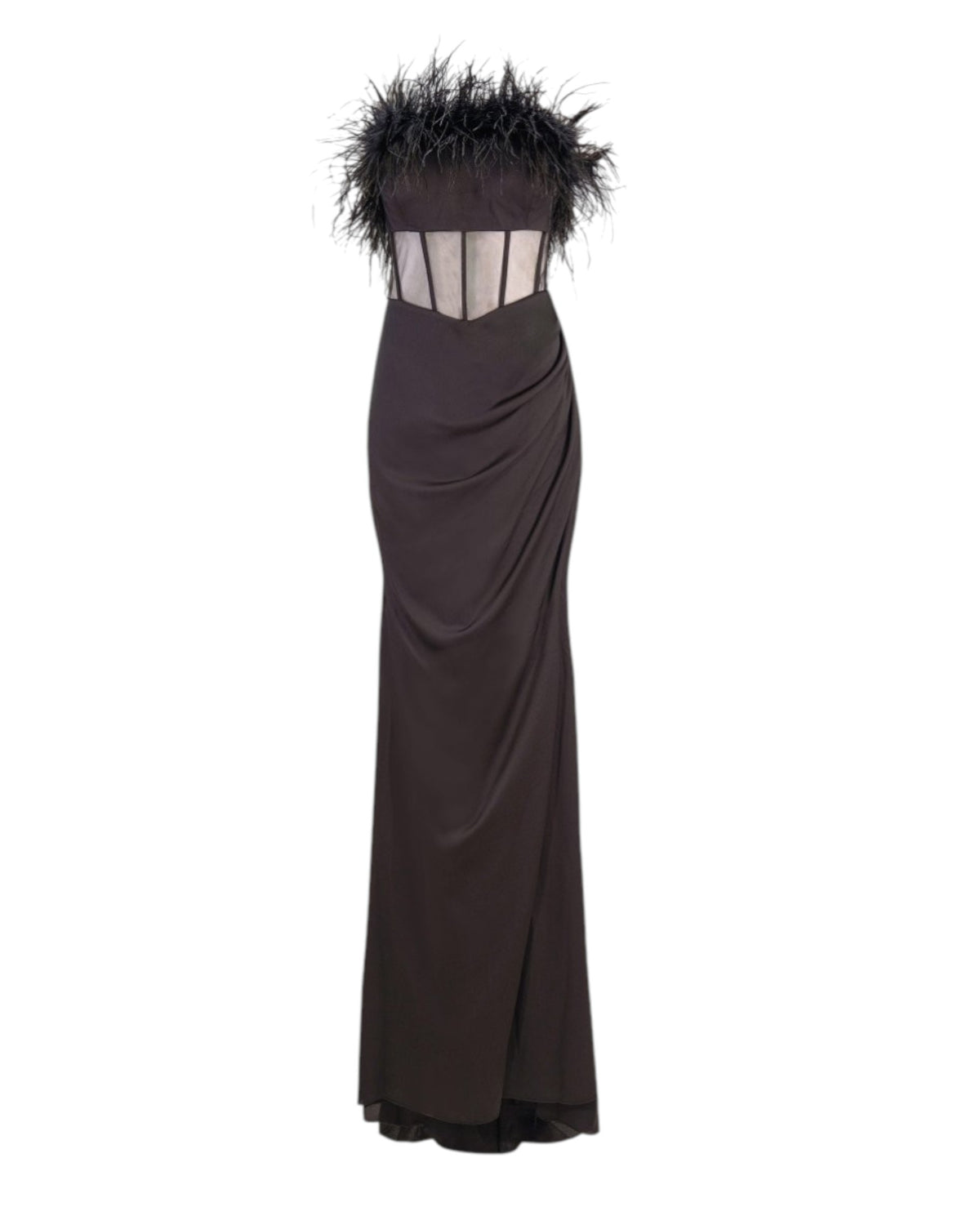 FEATHER CORSET GOWN