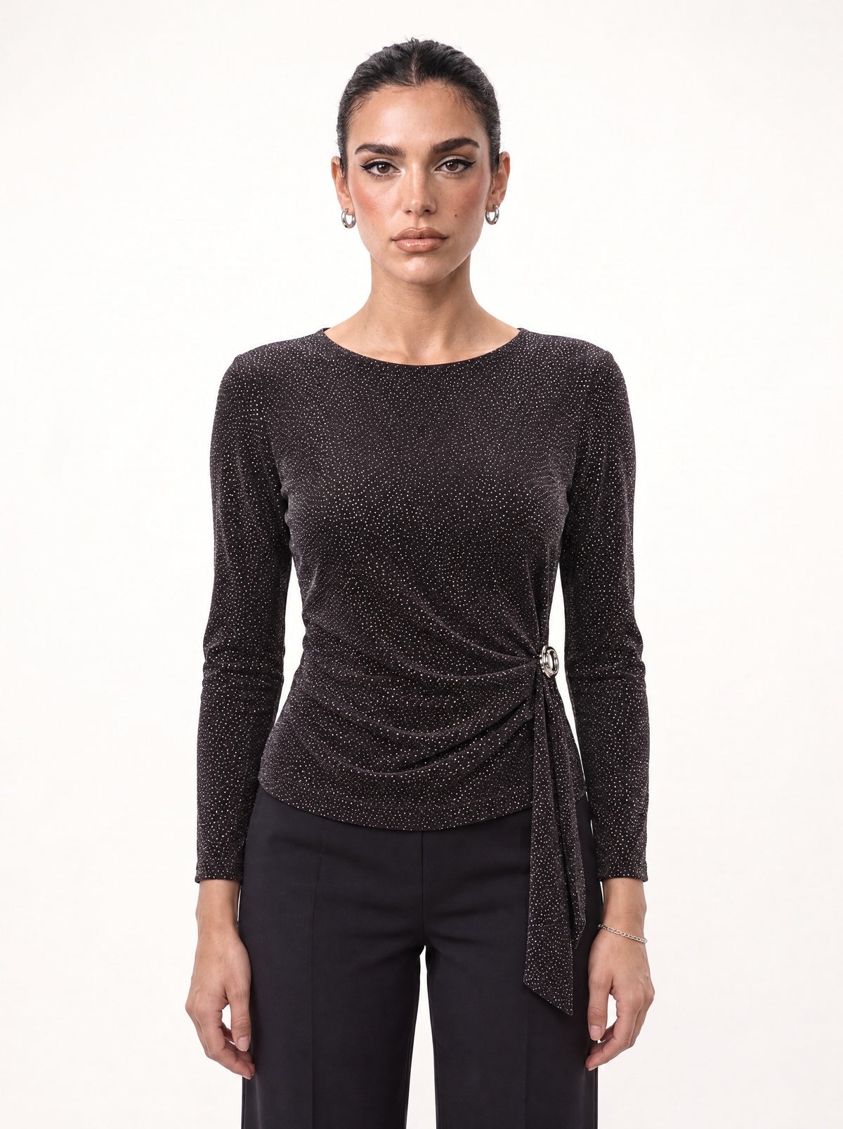 HIGH-WAIST CROPPED STRAIGHT TROUSERS