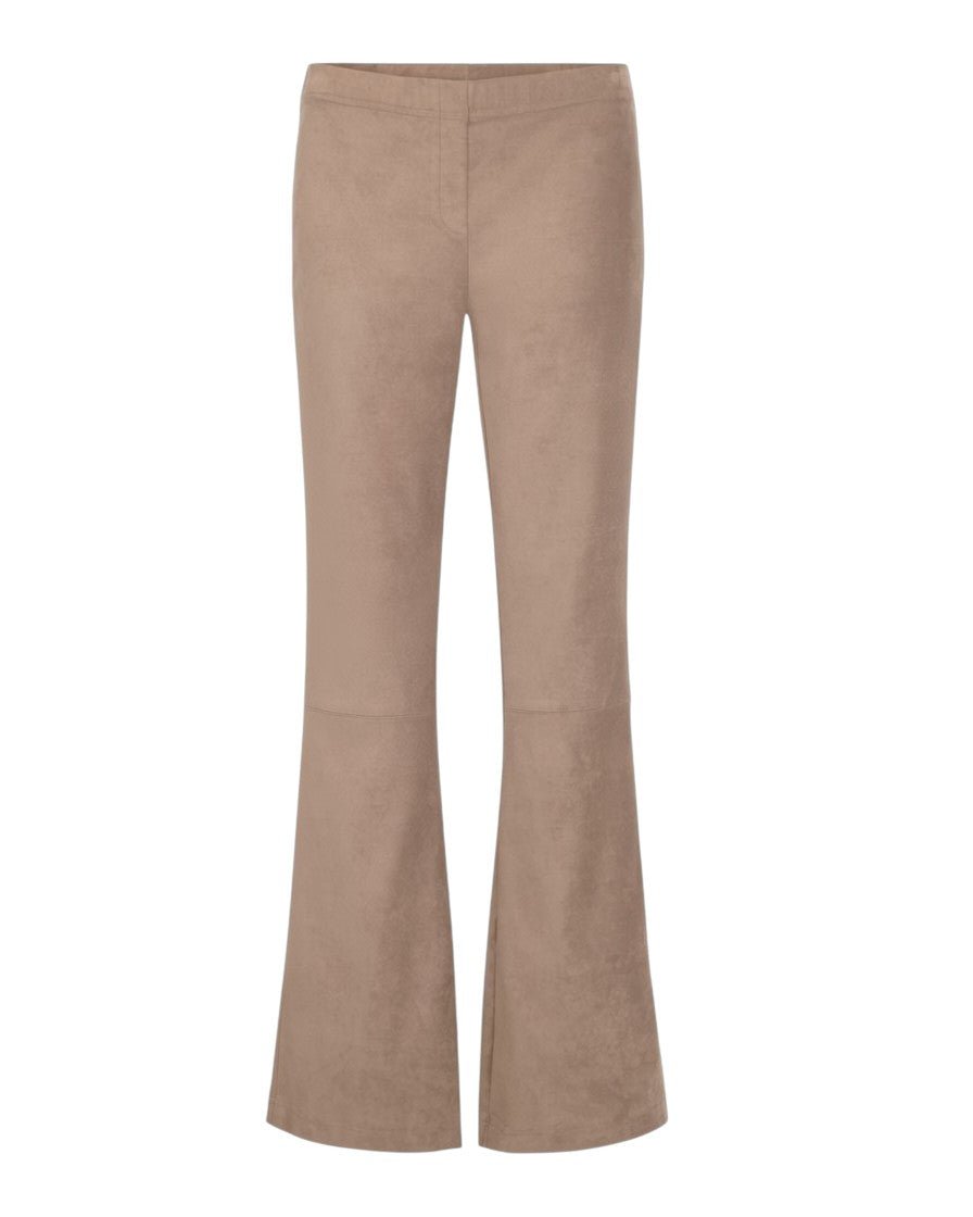 FLARED SUEDE-LOOK PANTS