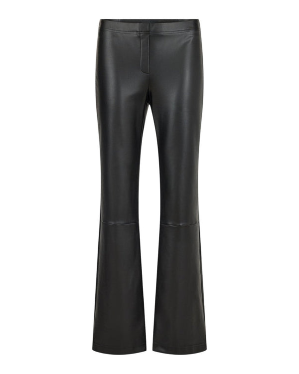 FLARED FAUX LEATHER PANTS