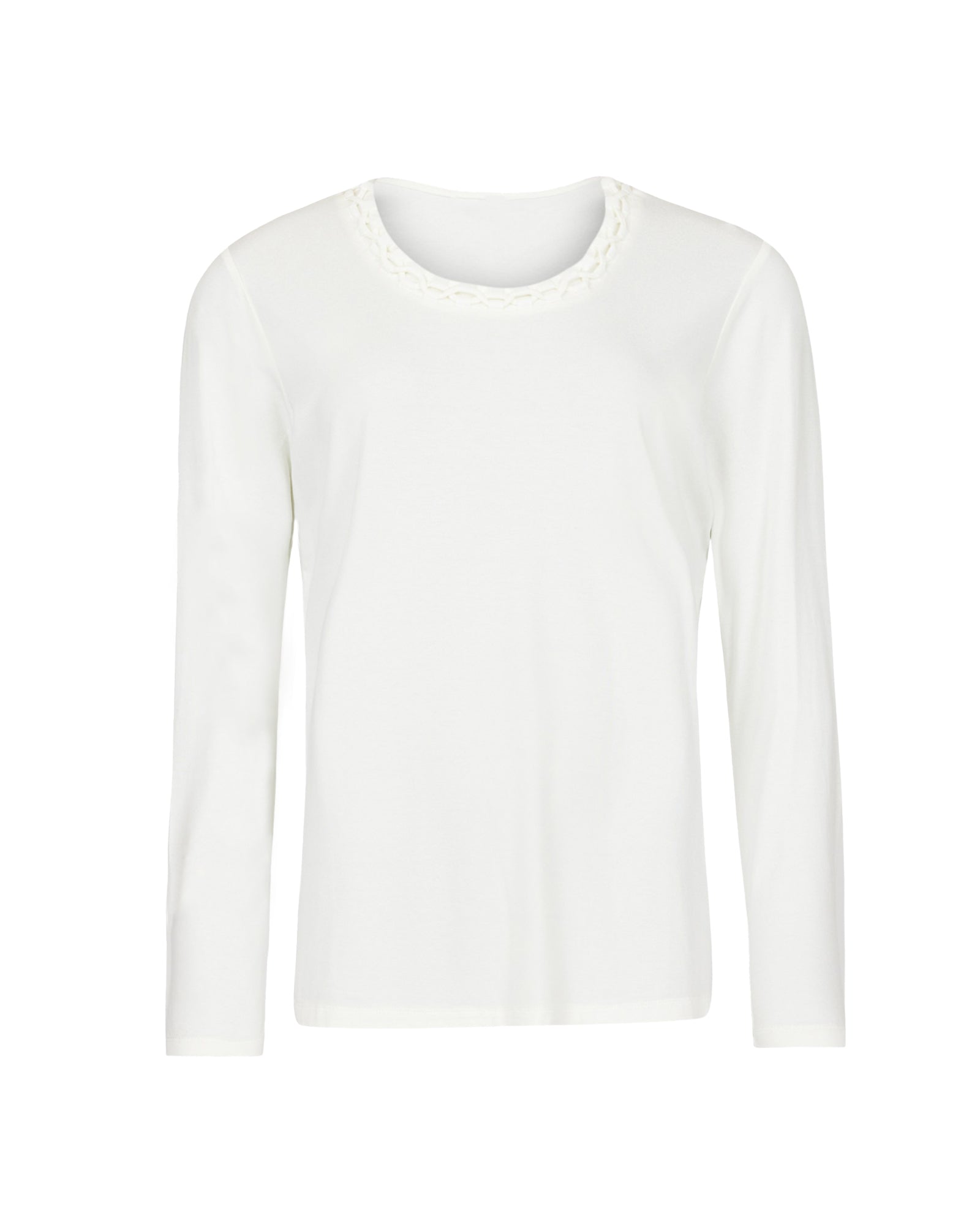 BRAIDED NECKLINE BLOUSE