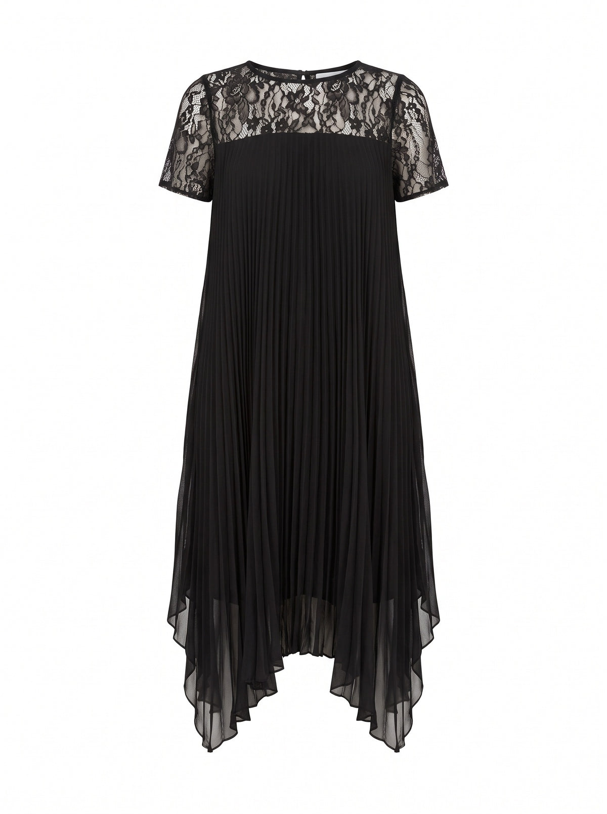 Lace Pleated Midi Dress