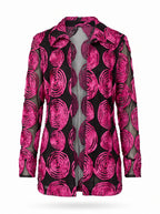 Rose Print Long Jacket