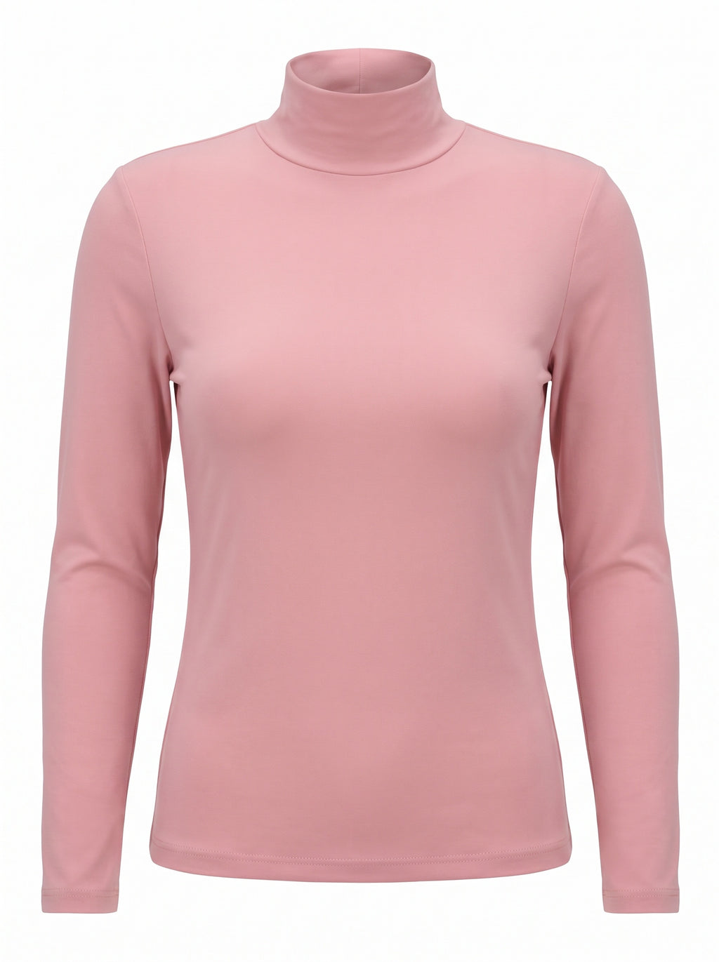 FITTED MOCK-NECK LONG-SLEEVE TOP