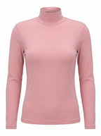 FITTED MOCK-NECK LONG-SLEEVE TOP