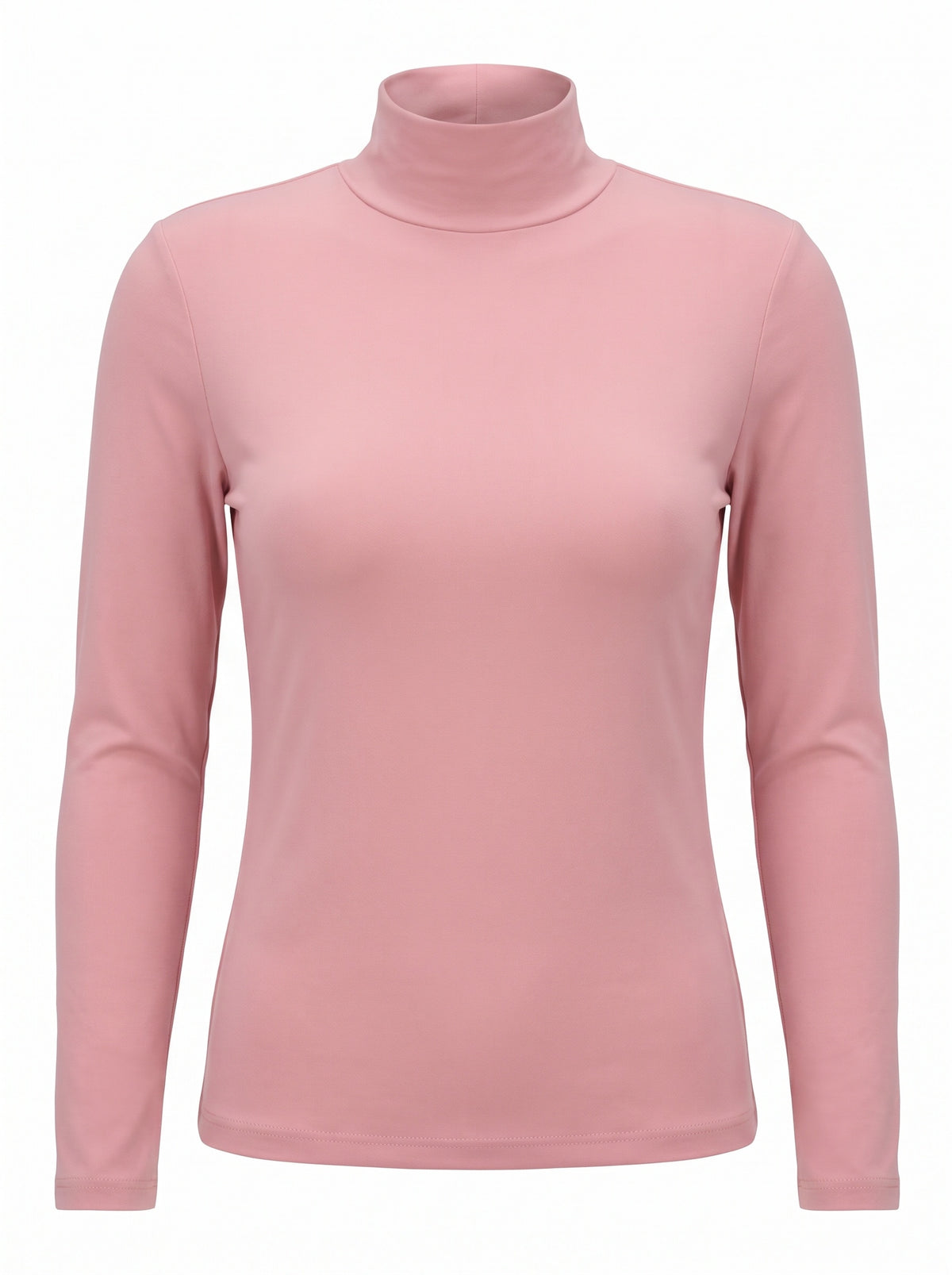 FITTED MOCK-NECK LONG-SLEEVE TOP
