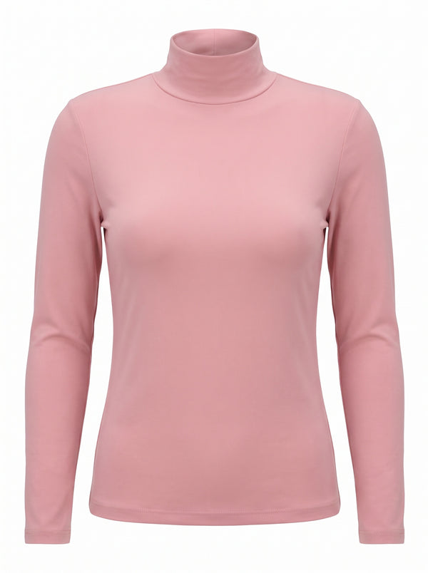 FITTED MOCK-NECK LONG-SLEEVE TOP