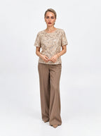 ROSE SEQUIN SCOOP-NECK TOP
