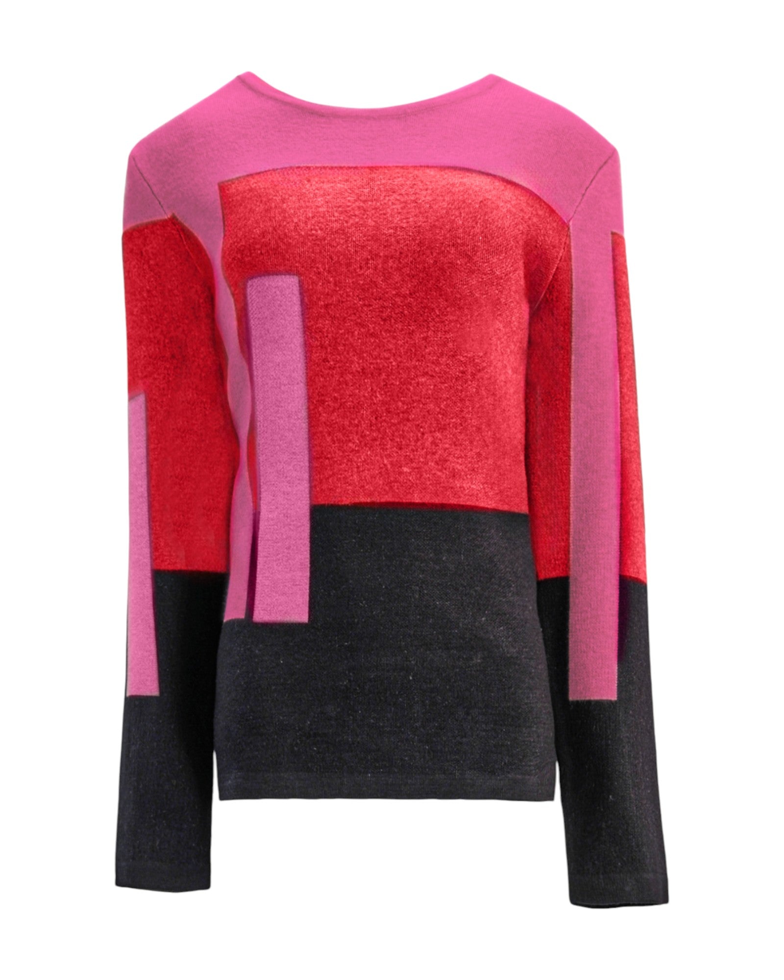 GRAPHIC BLOCK KNIT SWEATER