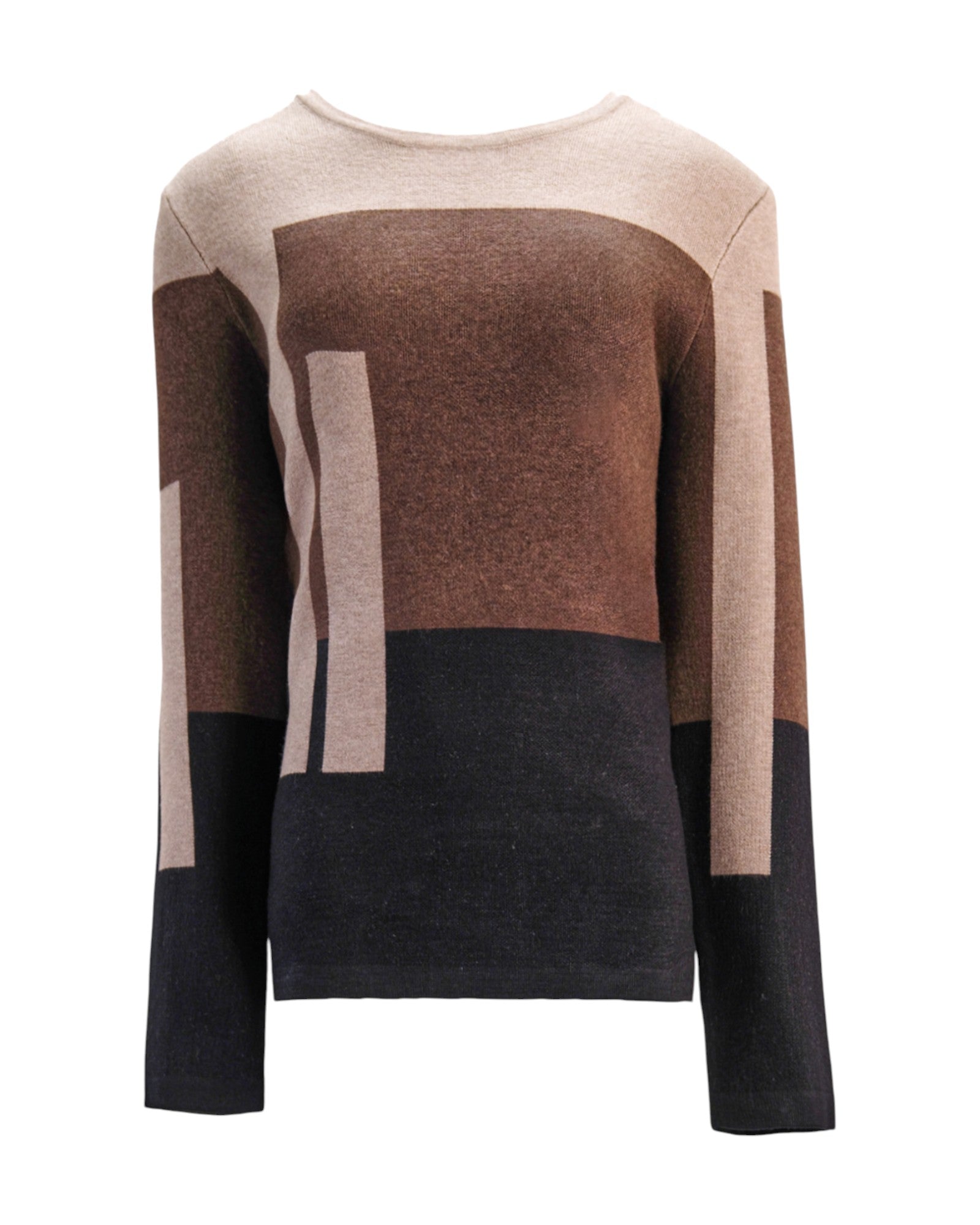GRAPHIC BLOCK KNIT SWEATER