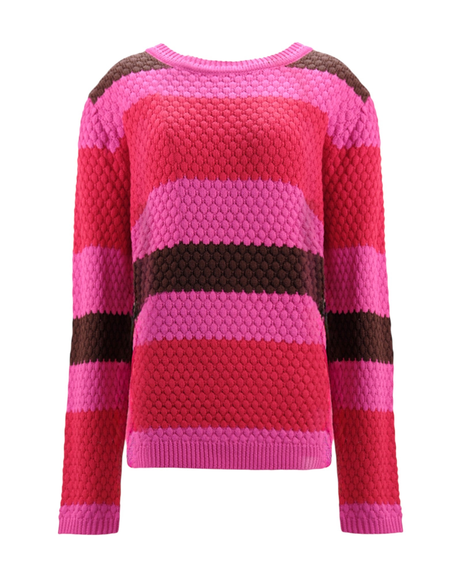TEXTURED STRIPED KNIT SWEATER