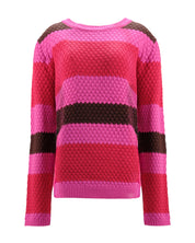 TEXTURED STRIPED KNIT SWEATER