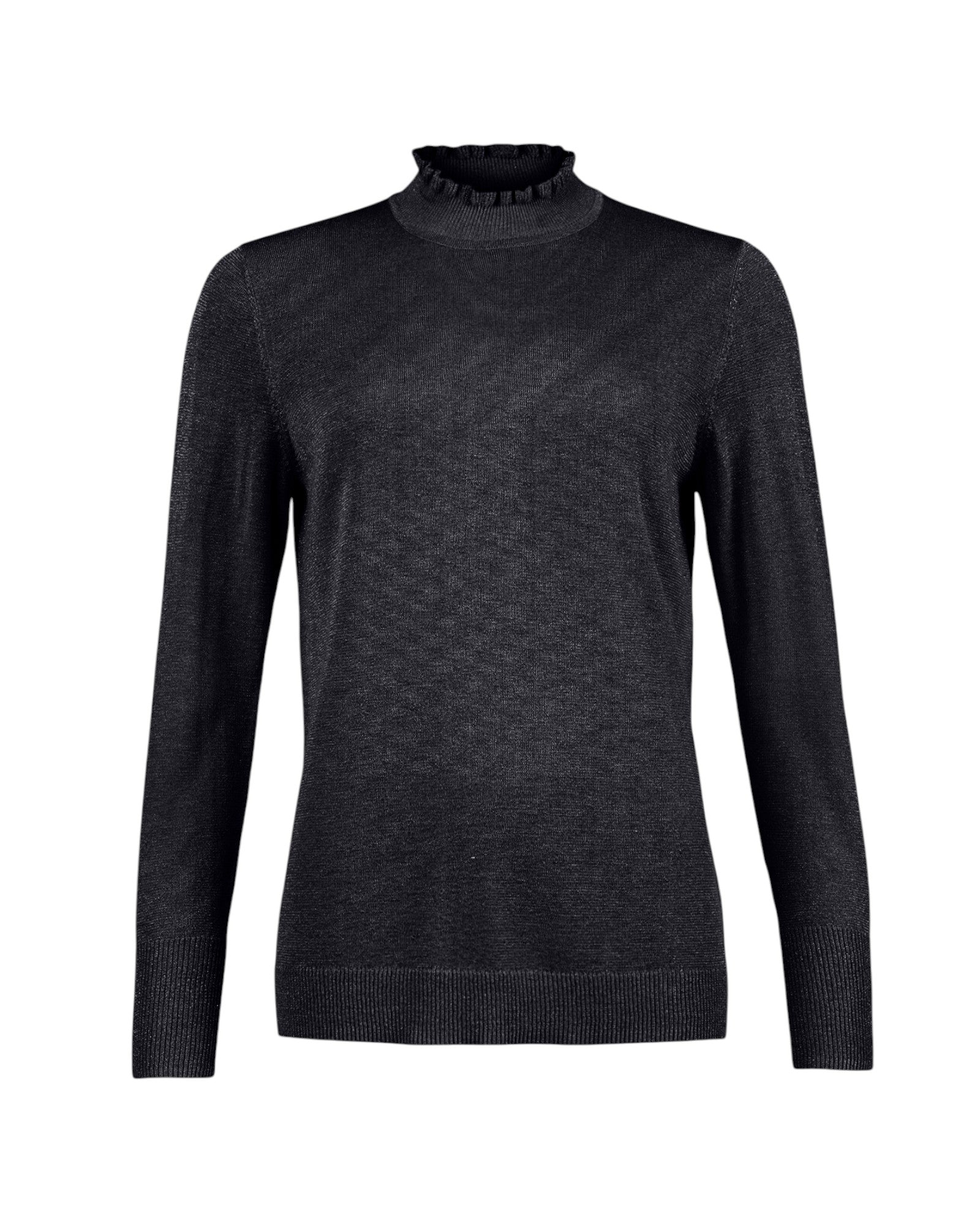 RUFFLE MOCK-NECK KNIT