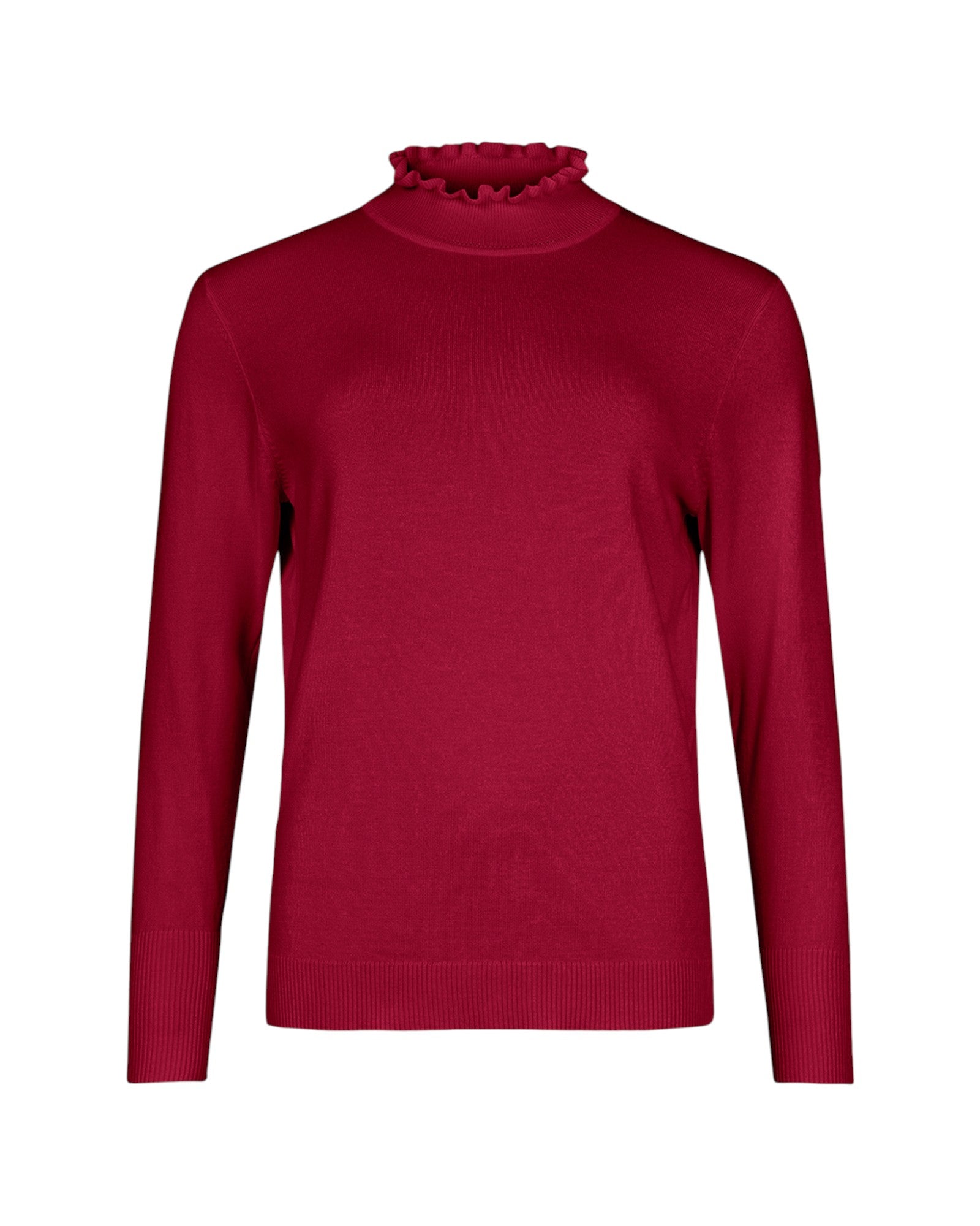 RUFFLE MOCK-NECK KNIT