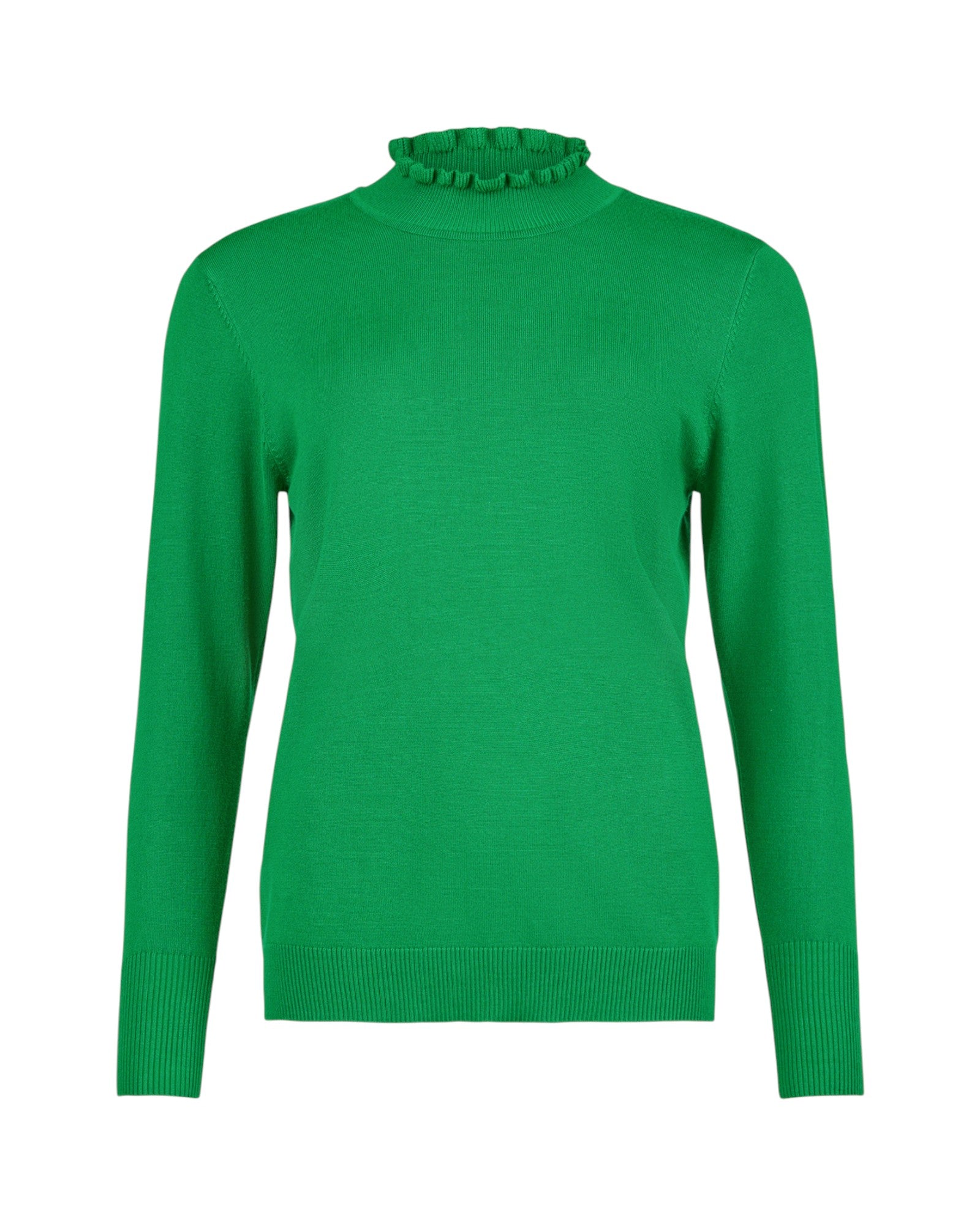 RUFFLE MOCK-NECK KNIT