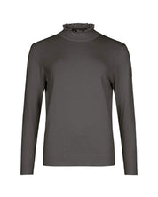 RUFFLE MOCK-NECK KNIT