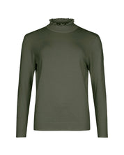 RUFFLE MOCK-NECK KNIT