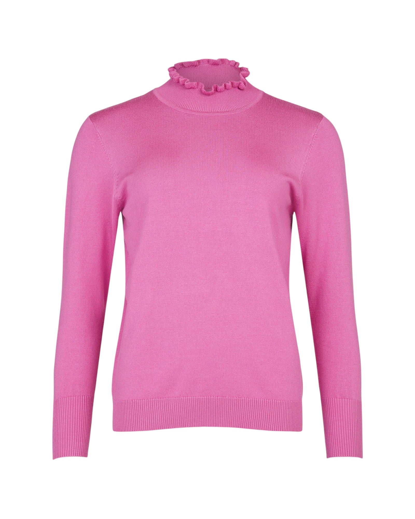 RUFFLE MOCK-NECK KNIT