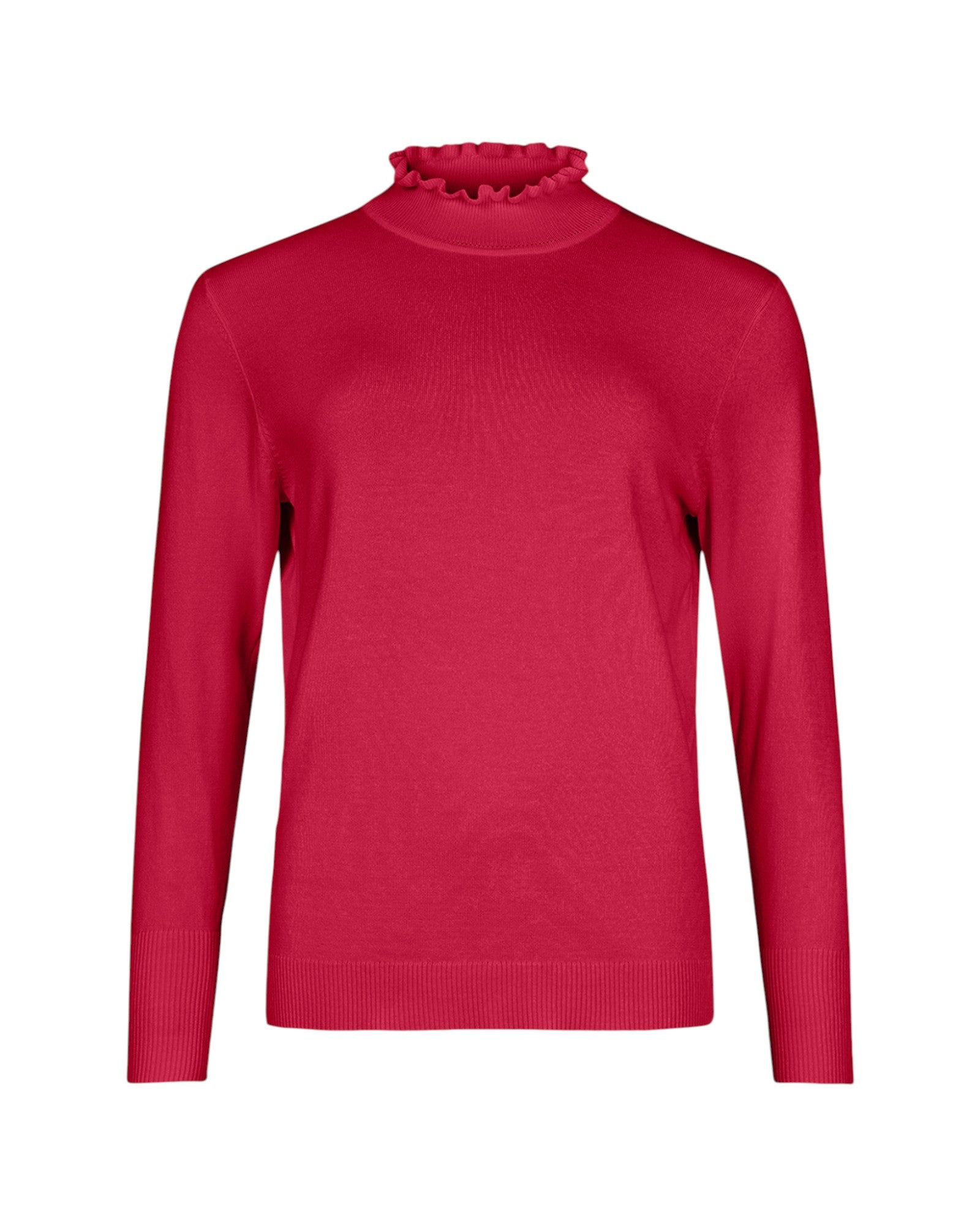 RUFFLE MOCK-NECK KNIT