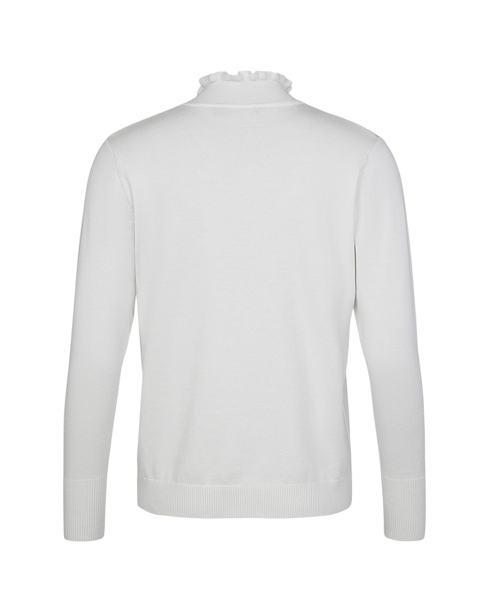 RUFFLE MOCK-NECK KNIT