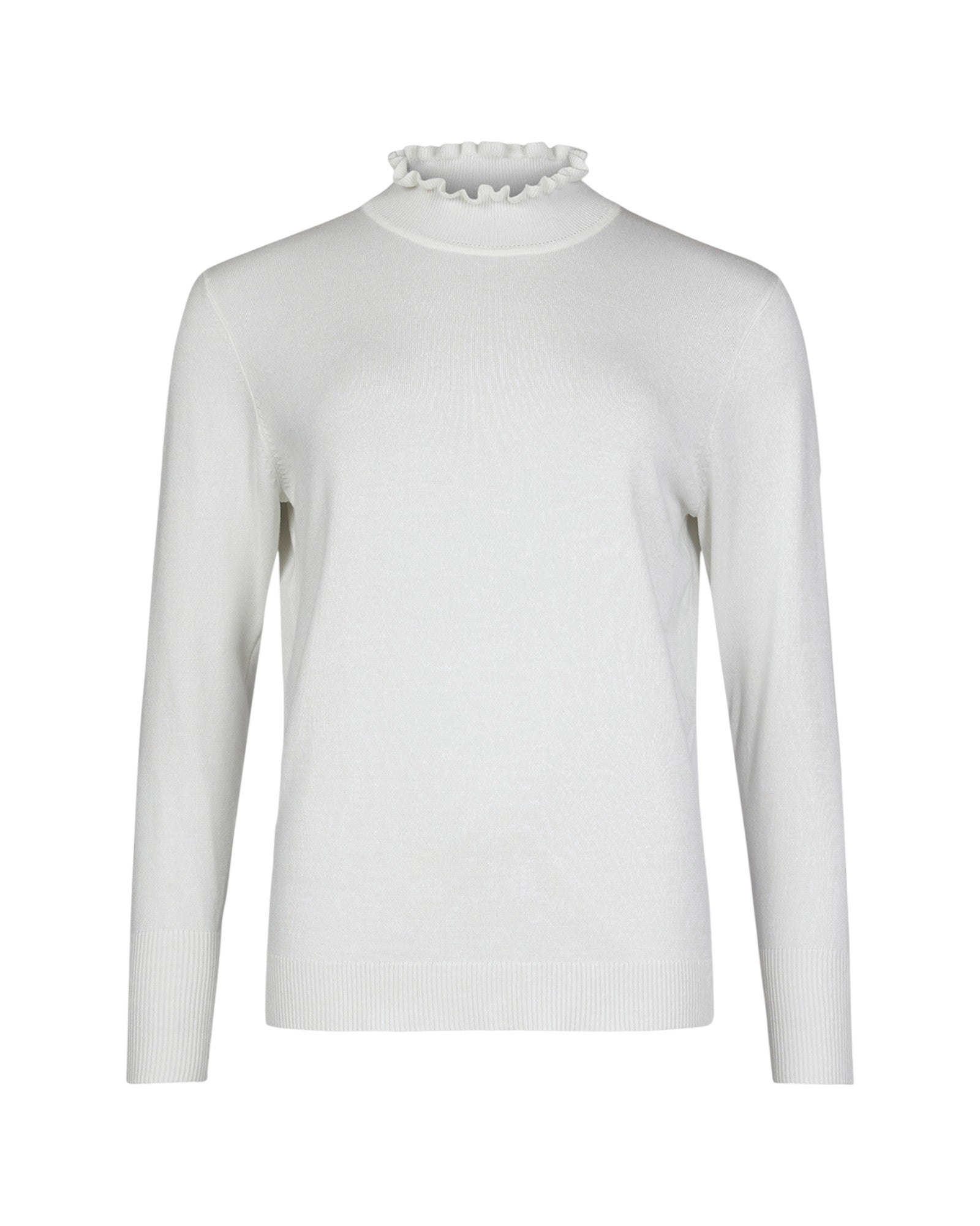 RUFFLE MOCK-NECK KNIT