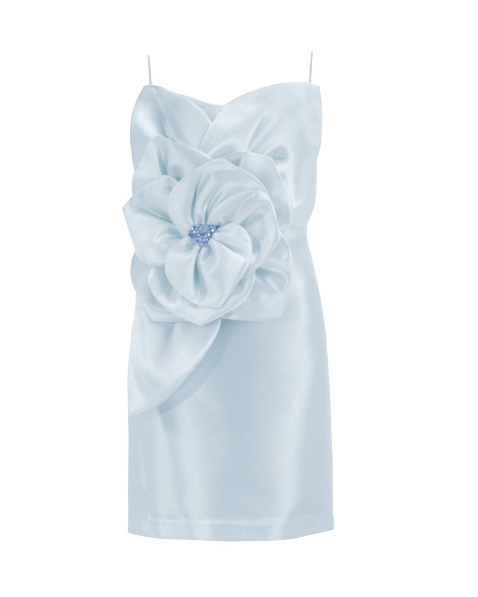 LUXE SATIN FLORAL MIDI DRESS
