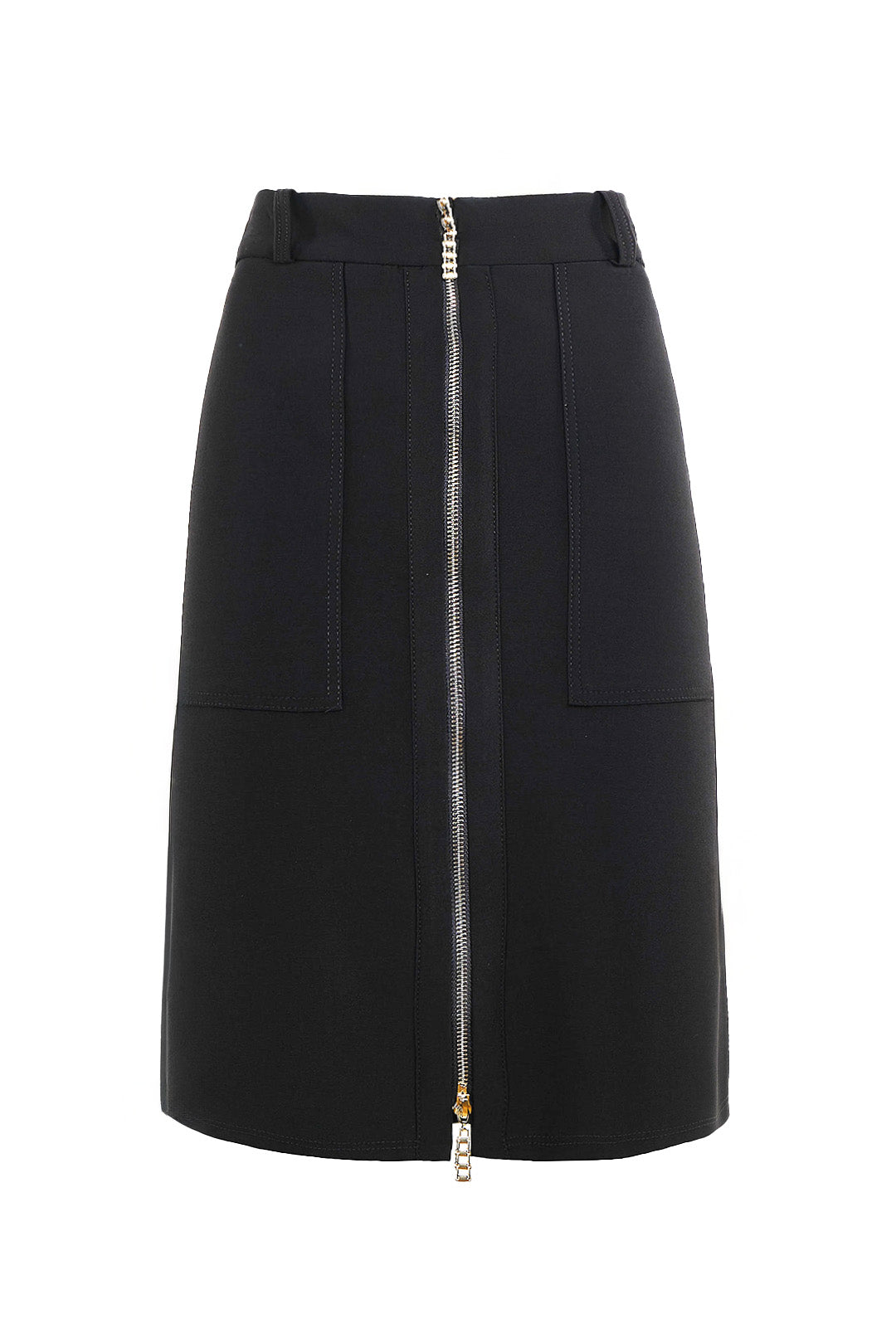 BLACK ZIP DETAIL MINI SKIRT