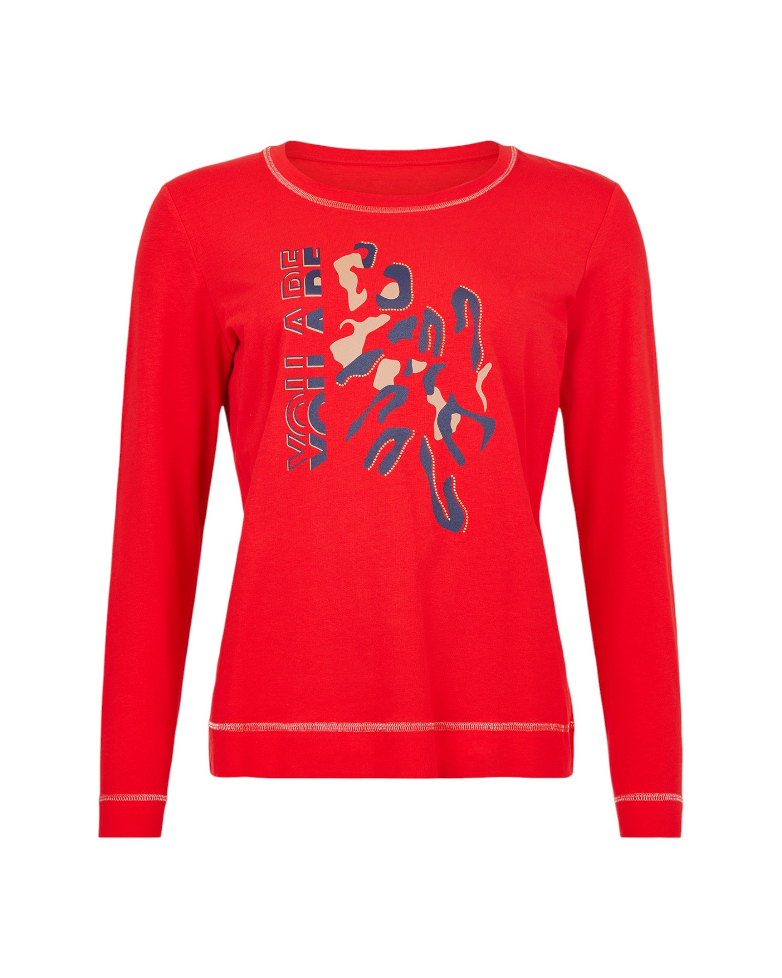 GRAPHIC PRINT LONG-SLEEVE BLOUSE