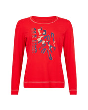 GRAPHIC PRINT LONG-SLEEVE BLOUSE