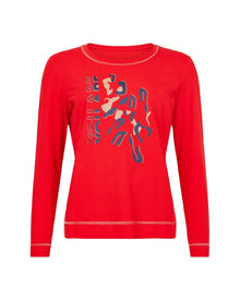 GRAPHIC PRINT LONG-SLEEVE BLOUSE